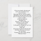 シンプル追悼写真悔やみや弔慰記念祈りの言葉カード (裏面)