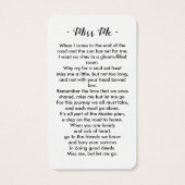 シンプル追悼写真悔やみや弔慰記念祈りの言葉カード (裏面)