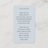 シンプル追悼写真悔やみや弔慰記念祈りの言葉カード 名刺 (裏面)