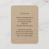 シンプル追悼写真悔やみや弔慰記念祈りの言葉カード 名刺 (裏面)