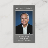 シンプル追悼写真悔やみや弔慰記念祈りの言葉カード 名刺 (正面)