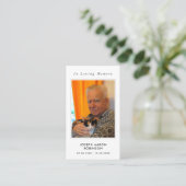 シンプル追悼写真悔やみや弔慰記念祈りの言葉カード 名刺 (スタンド正面)