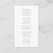 シンプル追悼写真悔やみや弔慰記念祈りの言葉カード 名刺 (裏面)