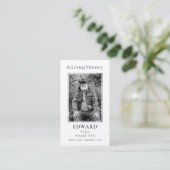シンプル追悼写真悔やみや弔慰記念祈りの言葉カード 名刺 (スタンド正面)