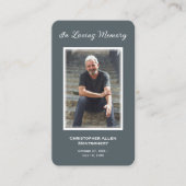 シンプル追悼写真悔やみや弔慰記念祈りの言葉カード 名刺 (正面)