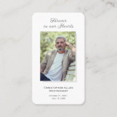 シンプル追悼写真悔やみや弔慰記念祈りの言葉カード 名刺 (正面)