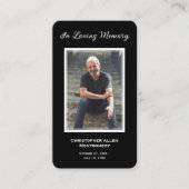 シンプル追悼写真悔やみや弔慰記念祈りの言葉カード 名刺 (正面)