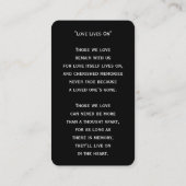 シンプル追悼写真悔やみや弔慰記念祈りの言葉カード 名刺 (裏面)