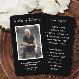 シンプル追悼写真悔やみや弔慰記念祈りの言葉カード 名刺