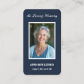 シンプル追悼写真悔やみや弔慰記念祈りの言葉カード 名刺 (正面)