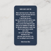 シンプル追悼写真悔やみや弔慰記念祈りの言葉カード 名刺 (裏面)