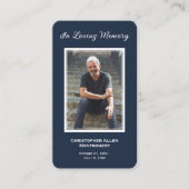 シンプル追悼写真悔やみや弔慰記念祈りの言葉カード 名刺 (正面)