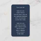 シンプル追悼写真悔やみや弔慰記念祈りの言葉カード 名刺 (裏面)