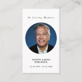 シンプル追悼写真悔やみや弔慰記念祈りの言葉カード 名刺 (正面)