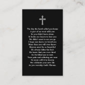 シンプル追悼写真悔やみや弔慰記念祈りの言葉カード 名刺 (裏面)