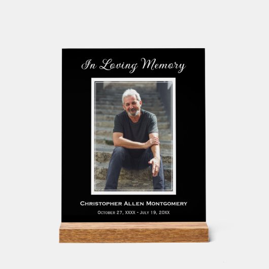 シンプル追悼写真悔やみや弔慰記念 アクリルサイン (正面)