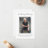 シンプル追悼写真悔やみや弔慰記念 ノートカード (正面/裏面インサイチュ)