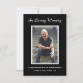 シンプル追悼写真悔やみや弔慰記念 ノートカード (正面)