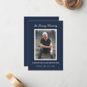 シンプル追悼写真悔やみや弔慰記念 ノートカード (正面/裏面インサイチュ)