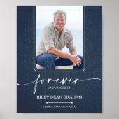 シンプル追悼写真悔やみや弔慰記念 ポスター (正面)