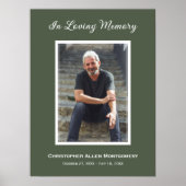 シンプル追悼写真悔やみや弔慰記念 ポスター (正面)