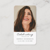 シンプル追悼写真祈りの言葉カード 名刺 (正面)