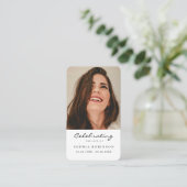 シンプル追悼写真祈りの言葉カード 名刺 (スタンド正面)