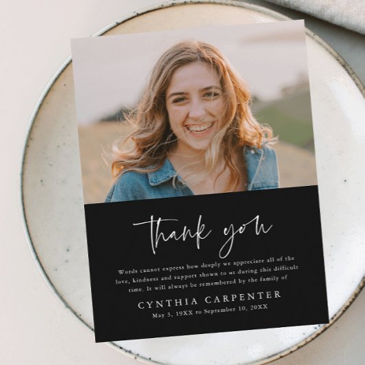 シンプル追悼写真 ポストカード