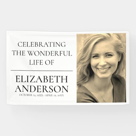 シンプル追悼写真 横断幕 (横)