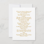 シンプル追悼記念モダン祈りの言葉 カード (裏面)