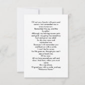 シンプル追悼記念祈りの言葉カード カード (裏面)