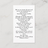 シンプル追悼記念祈りの言葉カード 名刺 (裏面)