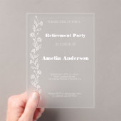 シンプル退職ドードルデイジー アクリル招待状 (インサイチュ (ポータブル))