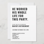 シンプル退職パーティーマンウーマンフレアワーパーティー 招待状 (正面)