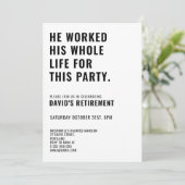 シンプル退職パーティーマンウーマンフレアワーパーティー 招待状 (スタンド正面)