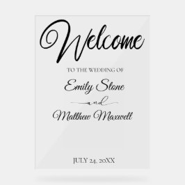 シンプル透明アクリル結婚系ウェルカムサイン アクリルサイン