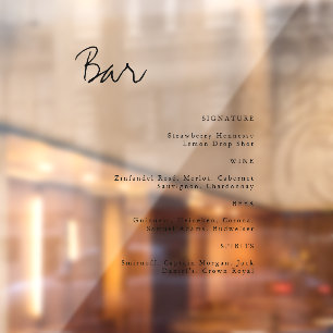 シンプル透明ミニマ結婚リストバー ウィンドウサイン