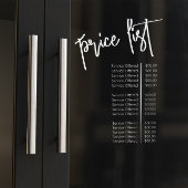 シンプル透明メイクアップアーティストサロン価格表 ウィンドウサイン