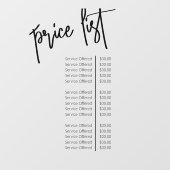 シンプル透明メイクアップアーティストサロン価格表 ウィンドウサイン (シート)