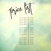 シンプル透明メイクアップアーティストサロン価格表 ウィンドウサイン (シート3)