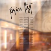 シンプル透明メイクアップアーティストサロン価格表 ウィンドウサイン (シート2)