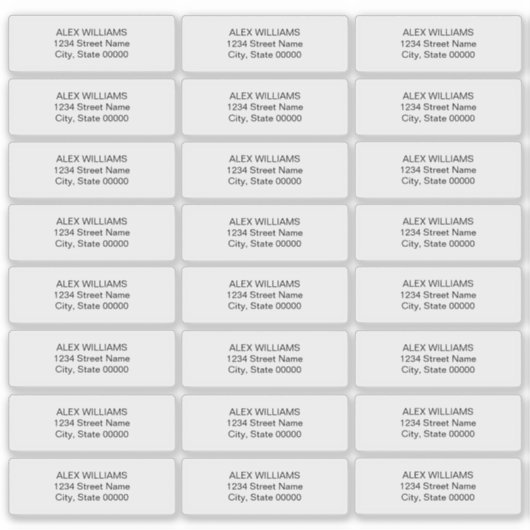 シンプル透明澄ん差出人住所ラベル シール (正面)