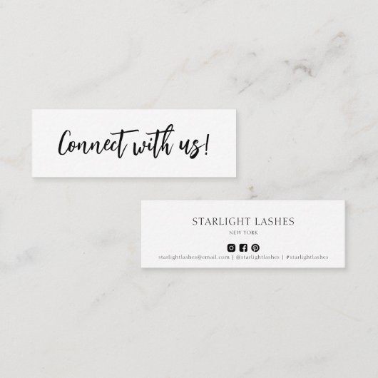 シンプル連絡ミニマルU.S. Insertカード付き スキニー名刺 (正面/裏面)