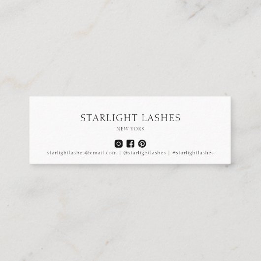 シンプル連絡ミニマルU.S. Insertカード付き スキニー名刺 (裏面)