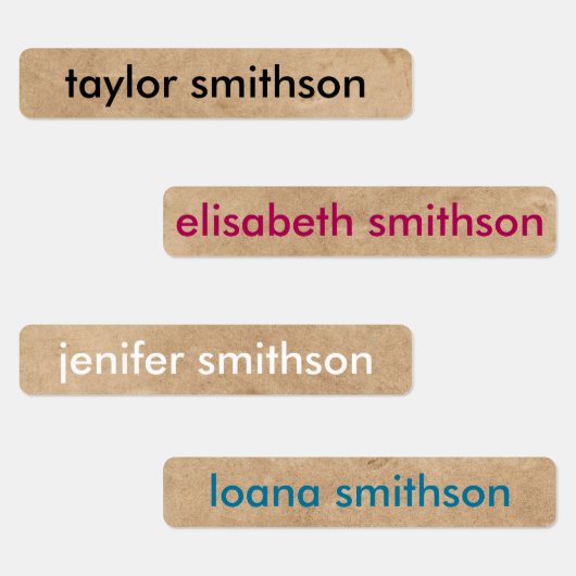 シンプル違うColors Basic Add Your Name School ラベル (グループ)