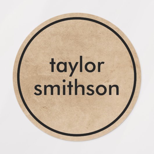 シンプル違うColors Basic Add Your Name School ラベル (デザイン1)