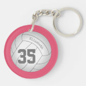 シンプル選手の名前/番号を持つバレーボールバッグラベル キーホルダー (裏面)