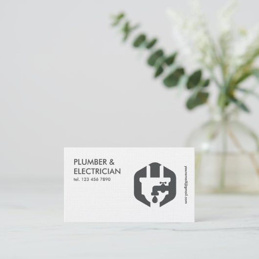 シンプル配管工 名刺 (スタンド正面)