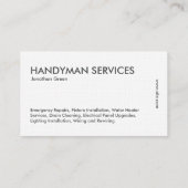 シンプル配管工 名刺 (裏面)