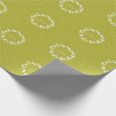 シンプル酸モダングリーンクリスマスホリーリース ラッピングペーパー (角)
